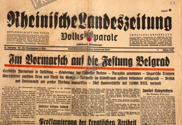Rheinische Landeszeitung, 13.04.1941