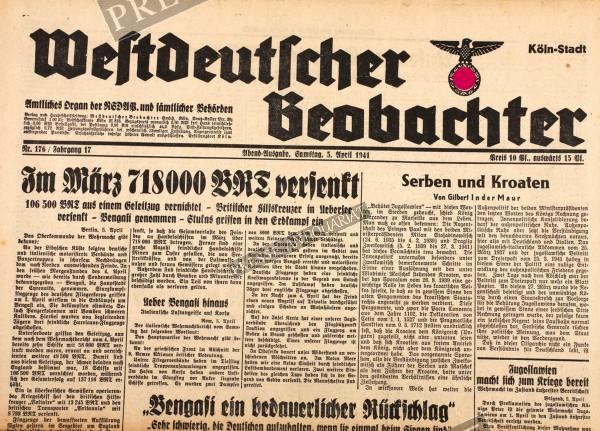 Westdeutscher Beobachter Abend Ausgabe, 05.04.1941
