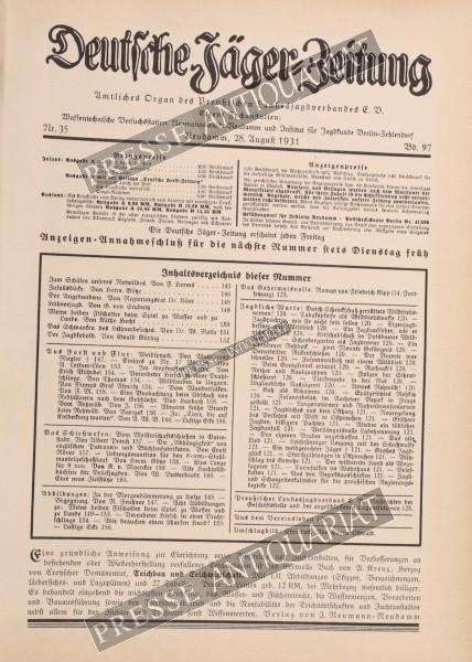 Deutsche Jäger Zeitung, 28.08.1931 bis 03.09.1931