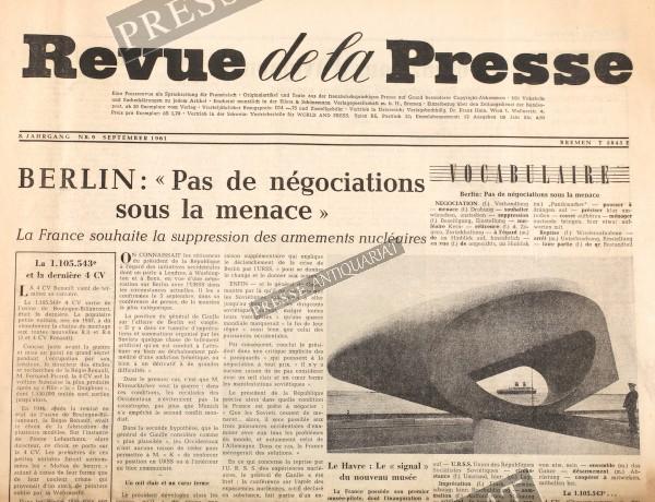 Revue de la Presse, 01.09.1961 bis 30.09.1961