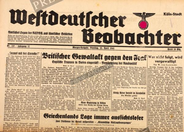 Westdeutscher Beobachter, 22.04.1941