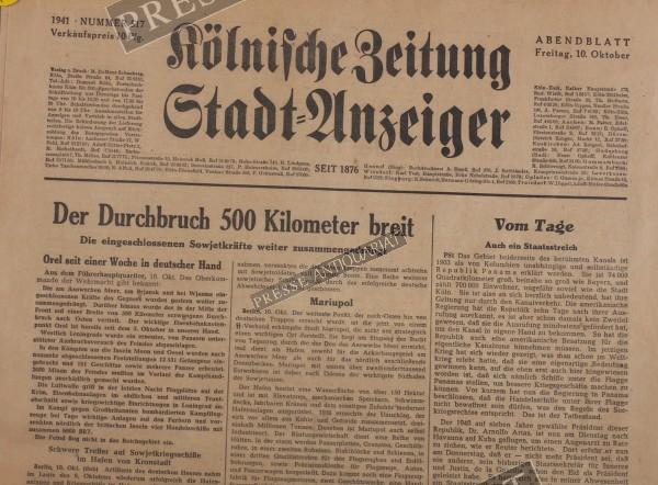 Kölnische Zeitung Abendblatt, 10.10.1941