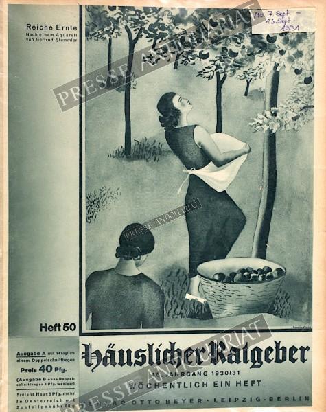Häuslicher Ratgeber, 07.09.1931 bis 13.09.1931