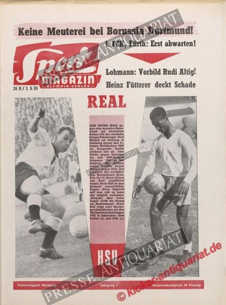 Sportmagazin Nr. 36B, 03.09.1959 bis 09.09.1959
