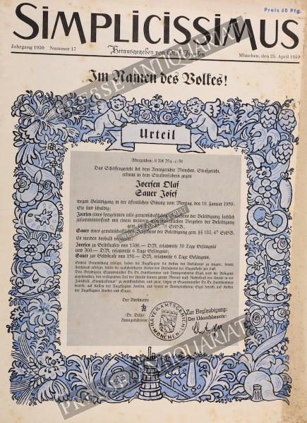 Simplicissimus, 25.04.1959 bis 01.05.1959