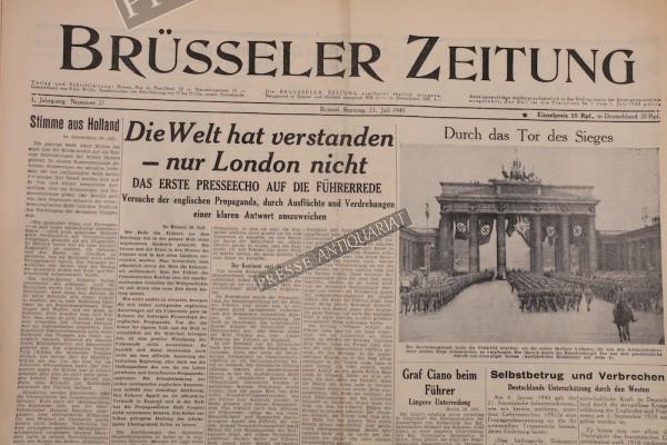 Brüsseler Zeitung, 21.07.1940