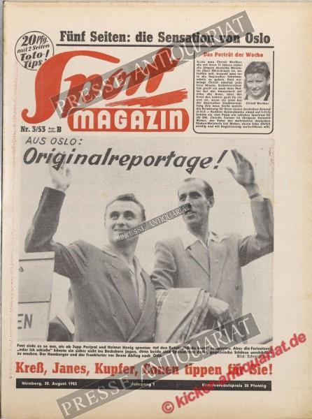 Sportmagazin Nr. 3B, 20.08.1953 bis 26.08.1953