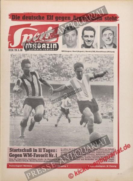 Sportmagazin Nr. 22B, 29.05.1958 bis 04.06.1958