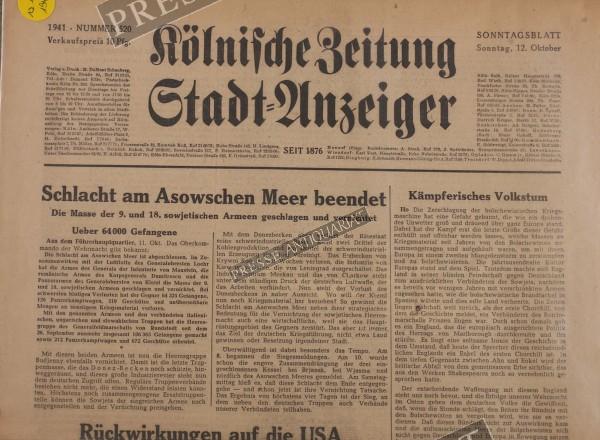 Kölnische Zeitung Morgenblatt, 12.10.1941