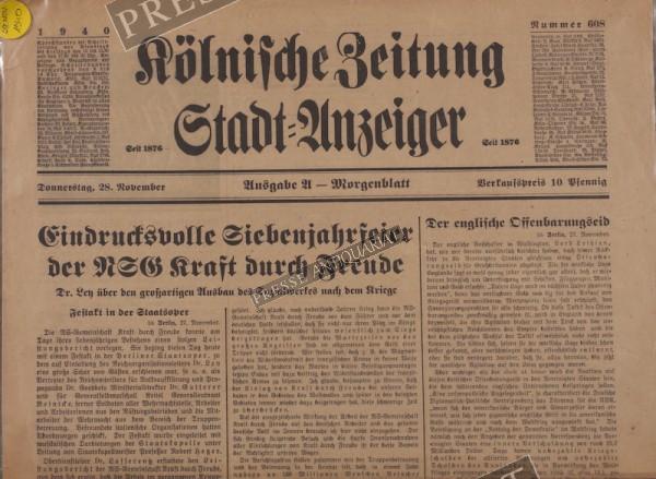 Kölnische Zeitung, 28.11.1940