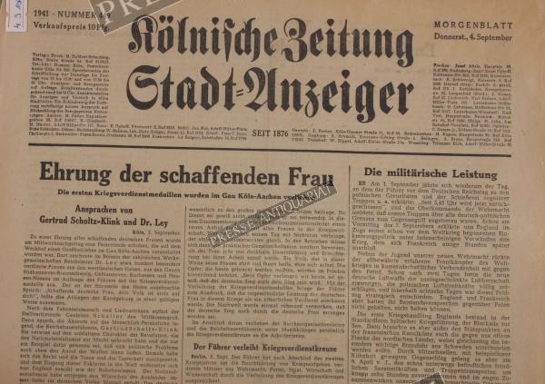 Kölnische Zeitung Morgenblatt, 04.09.1941