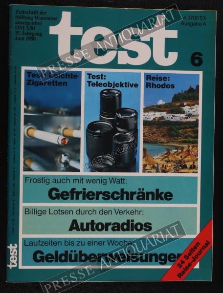 Test Zeitung der Stiftung Warentest, 01.06.1980 bis 30.06.1980