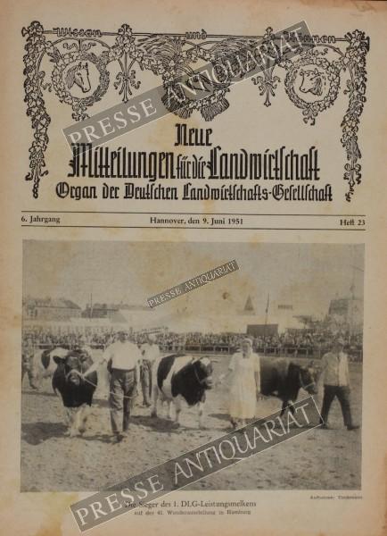Mitteilung der Deutschen Landwirtschafts Gesellschaft, 09.06.1951 bis 15.06.1951