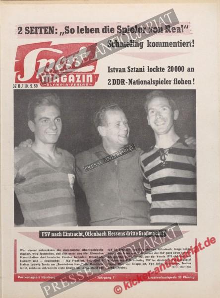Sportmagazin Nr. 37B, 10.09.1959 bis 16.09.1959