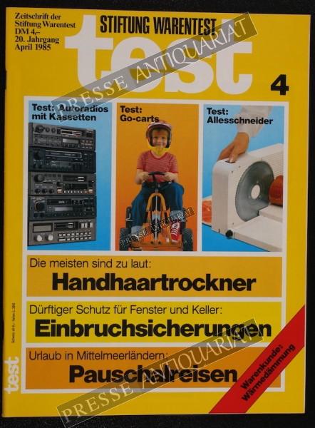 Test Zeitung der Stiftung Warentest, 01.04.1985 bis 30.04.1985