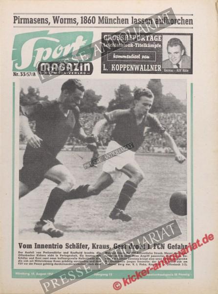 Sportmagazin Nr. 33A, 19.08.1957 bis 25.08.1957