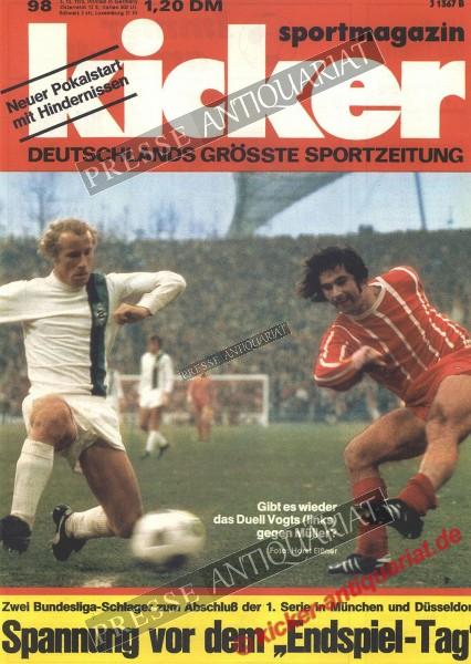 Kicker Sportmagazin Nr. 98, 03.12.1973 bis 09.12.1973