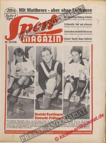 Sportmagazin Nr. 45B, 11.11.1954 bis 17.11.1954
