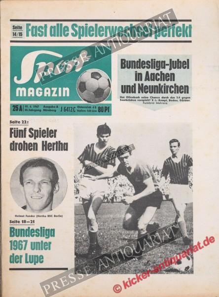 Sportmagazin Nr. 25A, 19.06.1967 bis 25.06.1967