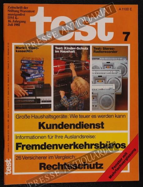 Test Zeitung der Stiftung Warentest, 01.07.1981 bis 31.07.1981