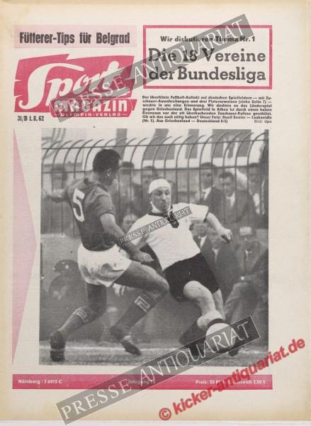 Sportmagazin Nr. 31B, 01.08.1962 bis 07.08.1962