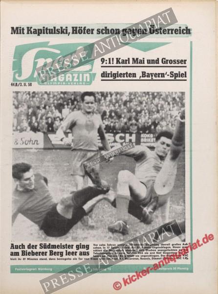 Sportmagazin Nr. 44A, 03.11.1958 bis 09.11.1958