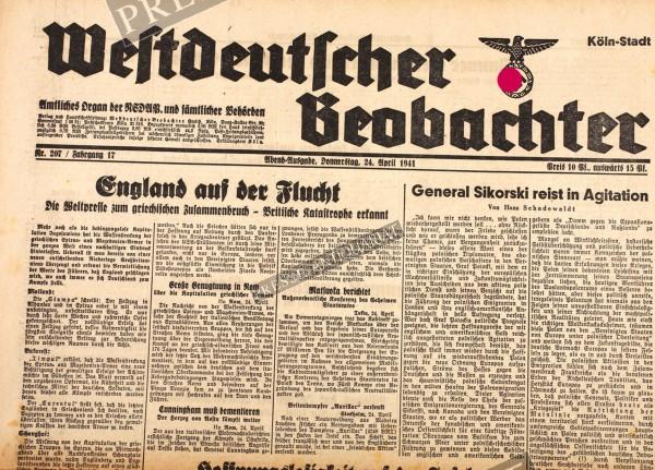 Westdeutscher Beobachter Abend Ausgabe, 24.04.1941