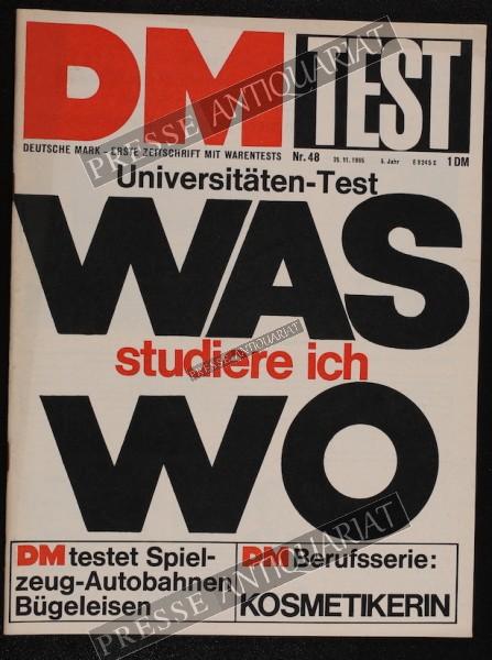 DM Die Deutsche Mark Zeitschrift mit dem Warentest, 25.11.1965 bis 01.12.1965