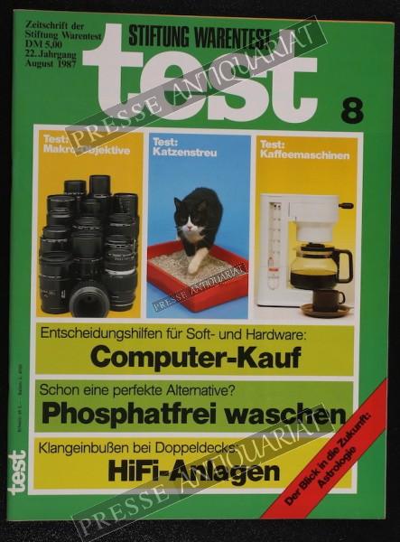 Test Zeitung der Stiftung Warentest, 01.08.1987 bis 31.08.1987
