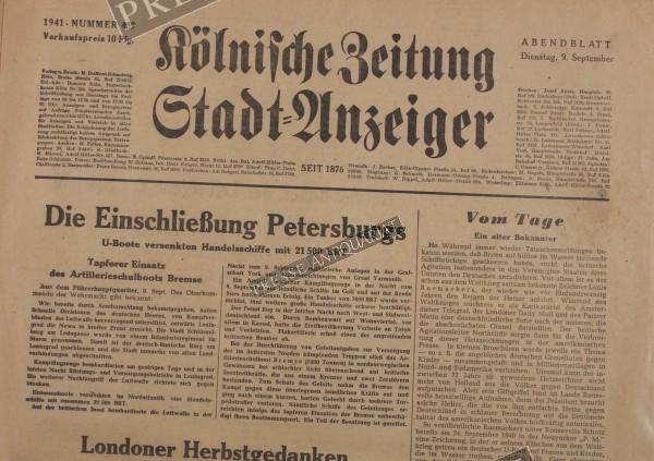 Kölnische Zeitung Abendblatt, 09.09.1941