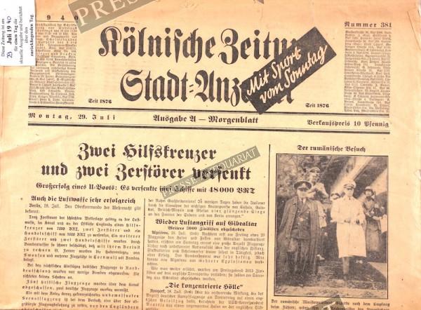 Kölnische Zeitung, 29.07.1940