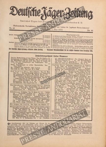 Deutsche Jäger Zeitung, 01.05.1931 bis 07.05.1931