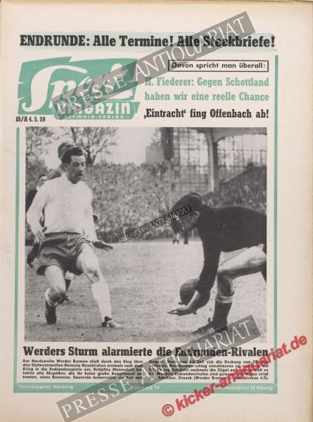 Sportmagazin Nr. 18A, 04.05.1959 bis 10.05.1959