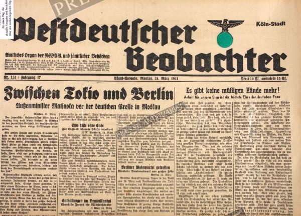 Westdeutscher Beobachter Abend Ausgabe, 24.03.1941