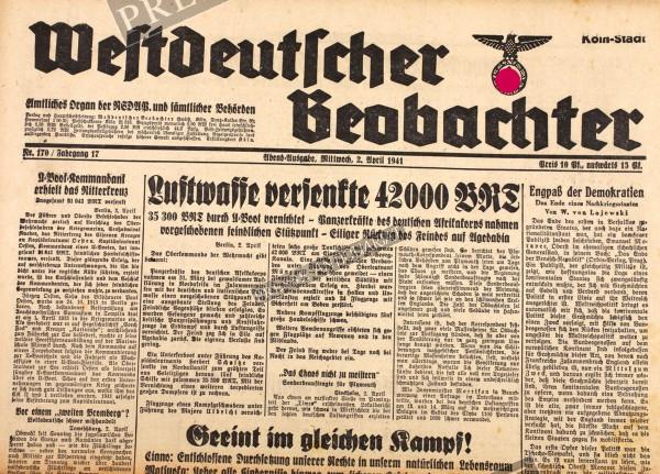 Westdeutscher Beobachter Abend Ausgabe, 02.04.1941