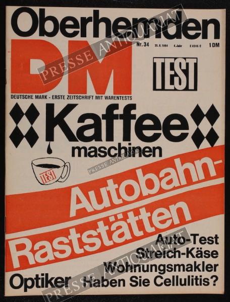 DM Die Deutsche Mark Zeitschrift mit dem Warentest, 20.08.1964 bis 26.08.1964