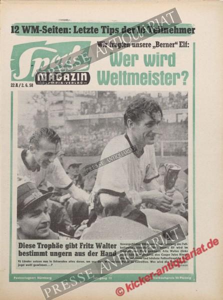 Sportmagazin Nr. 22A, 02.06.1958 bis 08.06.1958