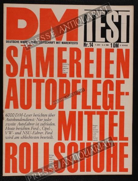 DM Die Deutsche Mark Zeitschrift mit dem Warentest, 05.04.1963 bis 11.04.1963