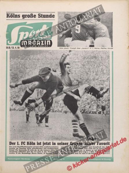 Sportmagazin Nr. 16A, 21.04.1958 bis 27.04.1958