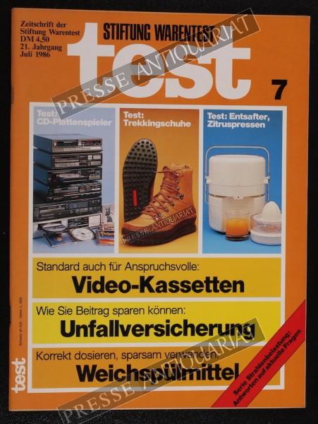 Test Zeitung der Stiftung Warentest, 01.07.1986 bis 31.07.1986