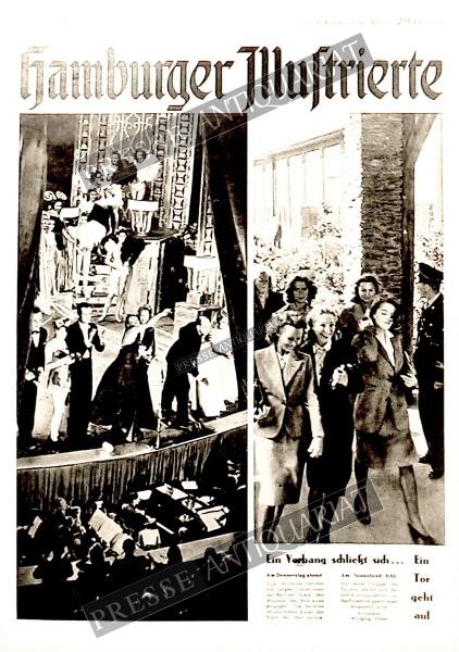 Zeitschrift 1944: Ein Vorhang schließt sich... Ein Tor geht auf Am Donnerstag abend: Zum letztenmal nehmen die jungen Tänzerinnen der Berliner „Scala“ den Applaus des Publikums entgegen. Die heiteren Musen treten hinter den Ernst der Zeit zurück. Am Sonna