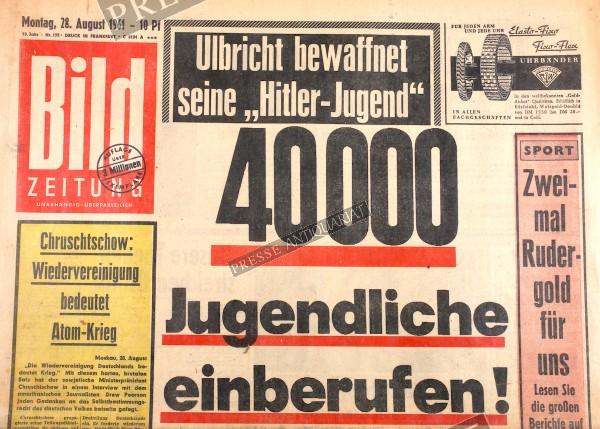 Bild Zeitung, 28.08.1961
