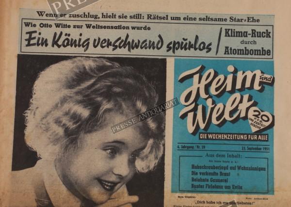 Wochenzeitung Heim Welt, 23.09.1951 bis 29.09.1951