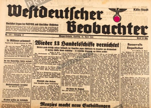 Westdeutscher Beobachter, 26.04.1941
