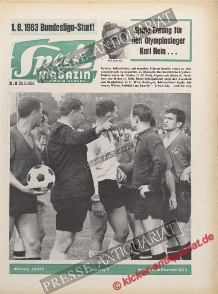 Sportmagazin Nr. 31A, 30.07.1962 bis 05.08.1962