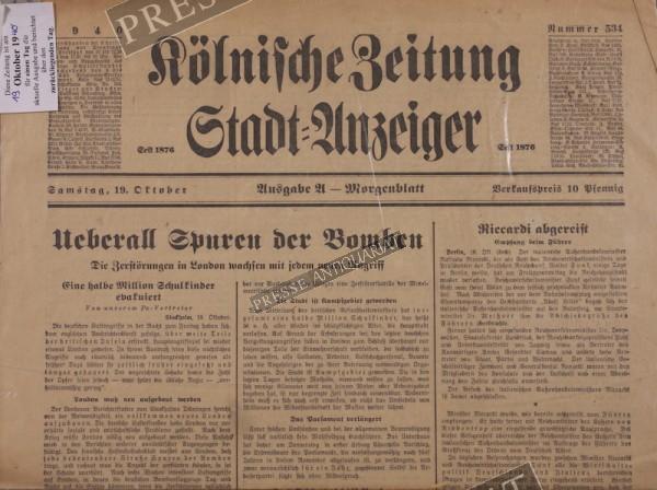 Kölnische Zeitung, 19.10.1940