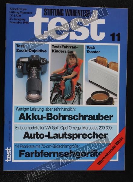 Test Zeitung der Stiftung Warentest, 01.11.1988 bis 30.11.1988