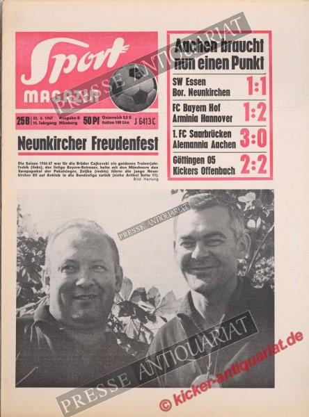 Sportmagazin Nr. 25B, 22.06.1967 bis 28.06.1967