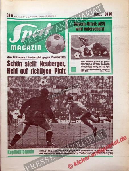 Sportmagazin Nr. 39A, 23.09.1968 bis 29.09.1968