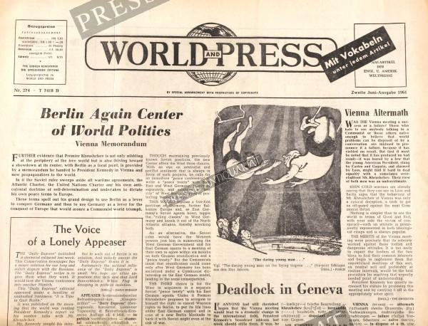 World and Press, 15.06.1961 bis 28.06.1961